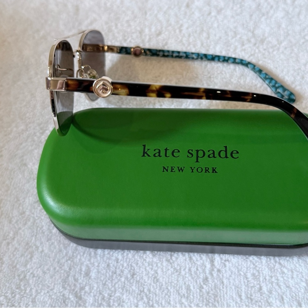 Kate Spade Polarized Silver Aviator Stule Sunglasses - Picture 3 of 6